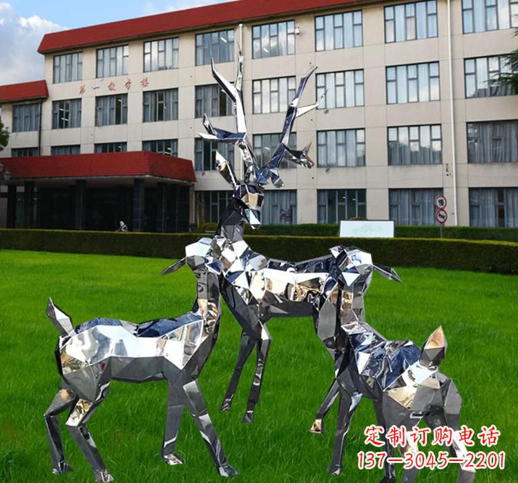 大同不锈钢麋鹿雕塑美观耐用的艺术品