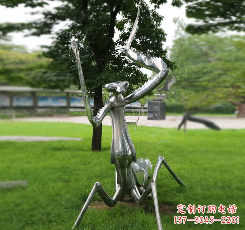 大同不锈钢螳螂雕塑精致美观的艺术品