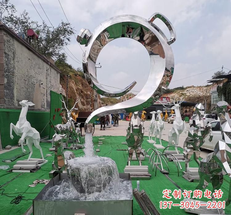 大同不锈钢茶壶雕塑精致美观的艺术品