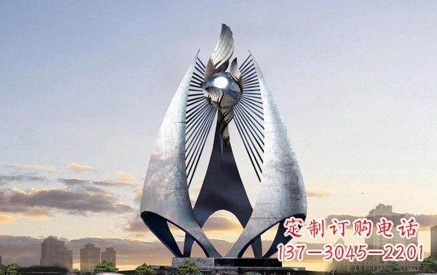 大同不锈钢城市抽象船帆雕塑设计图