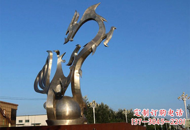 大同不锈钢城市抽象龙凤雕塑
