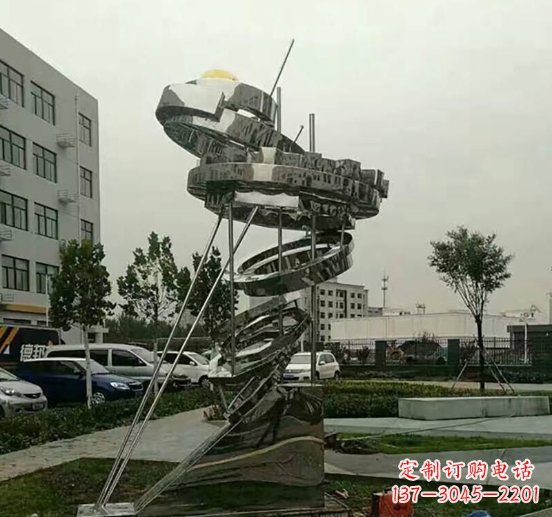 大同不锈钢戒指雕塑——点缀城市美景