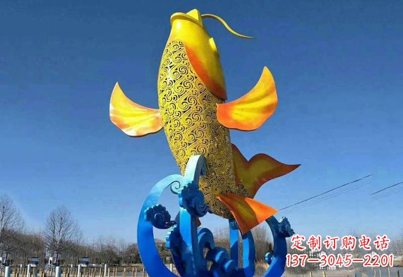 大同不锈钢城市大型鲤鱼雕塑