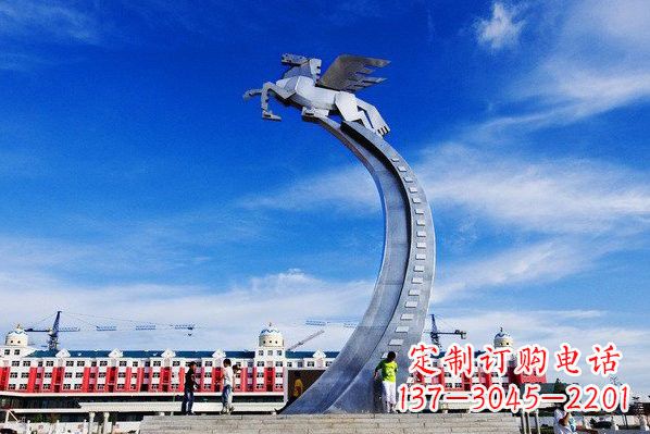 大同精美不锈钢飞马雕塑