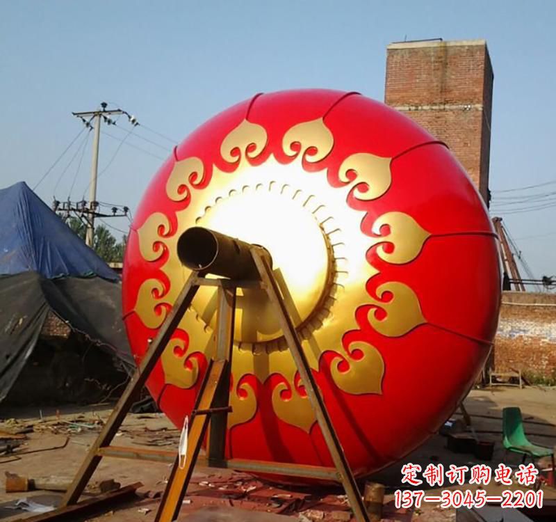 大同不锈钢城市红色灯笼雕塑灯笼象征着繁荣