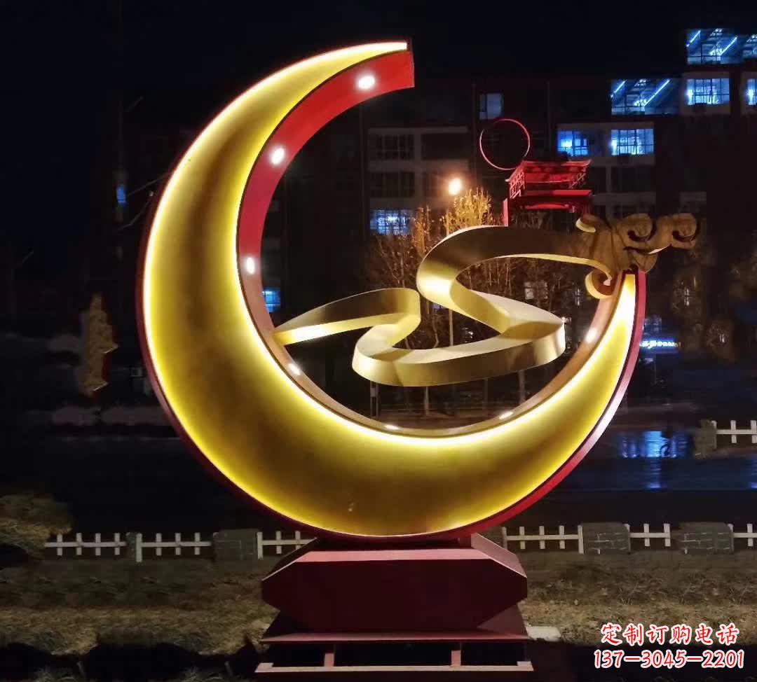 大同绚丽的不锈钢月亮雕塑