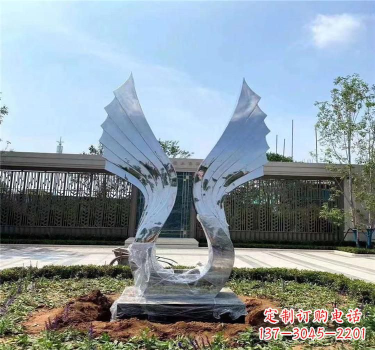 大同精美不锈钢翅膀雕塑
