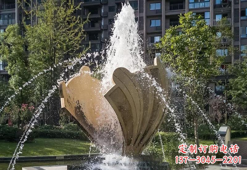 大同不锈钢贝壳喷泉雕塑精美而又耐用
