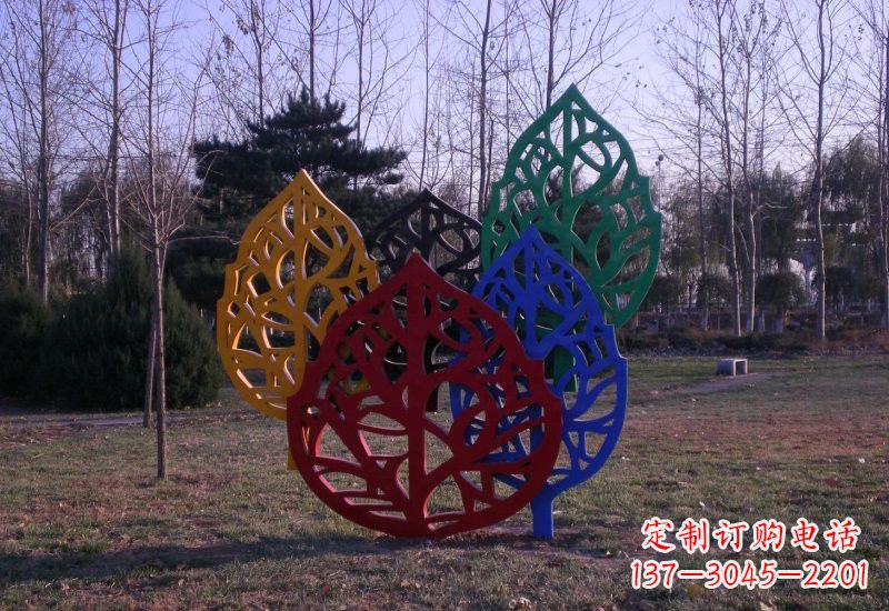 大同精美不锈钢树叶雕塑