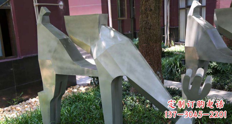 大同精美的不锈钢梅花鹿雕塑