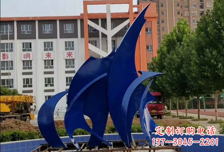 大同不锈钢船帆雕塑象征着自由和希望