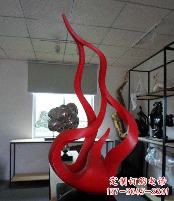 大同精致不锈钢火苗雕塑