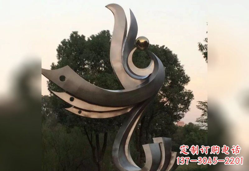 大同不锈钢凤凰雕塑象征着活力与美丽