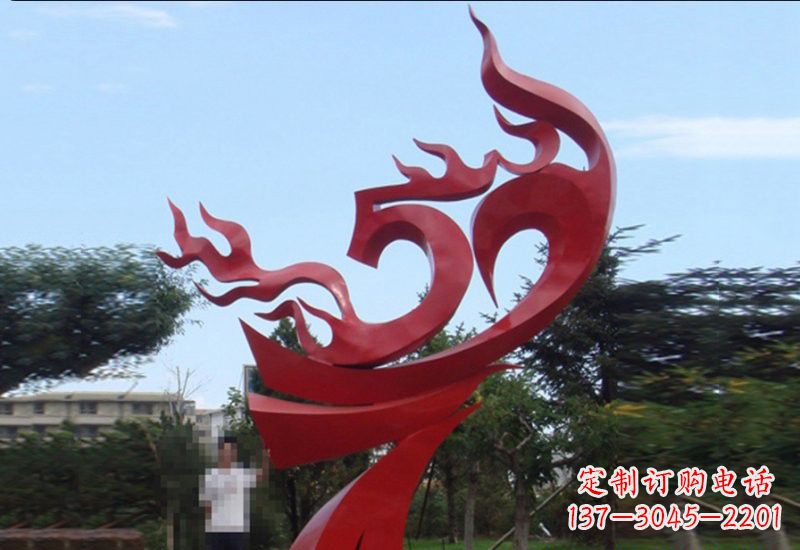 大同不锈钢凤凰涅槃雕塑——象征着新生