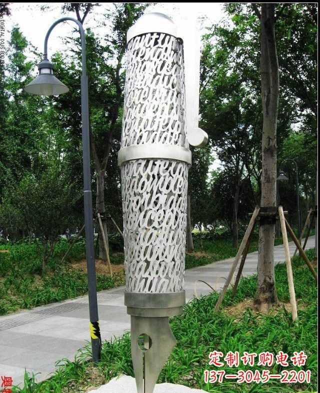大同不锈钢抽象钢笔雕塑222