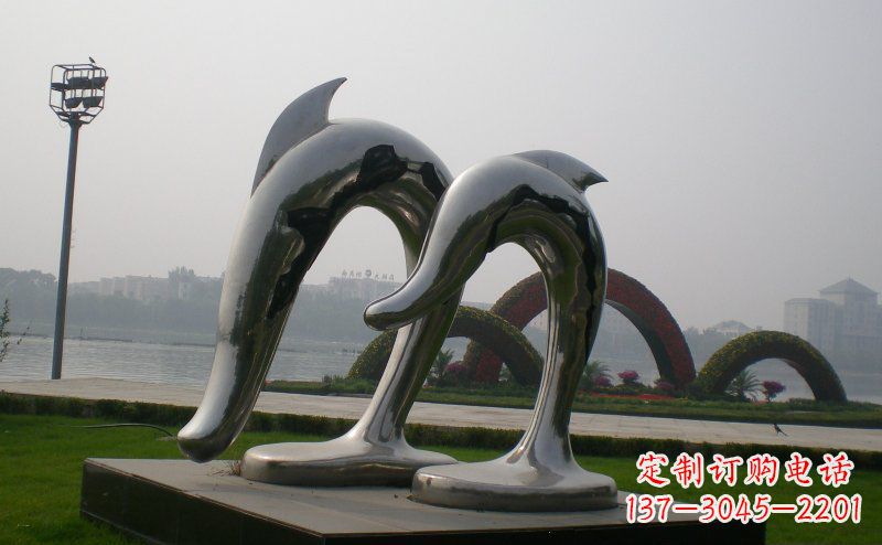 大同精美不锈钢海豚雕塑