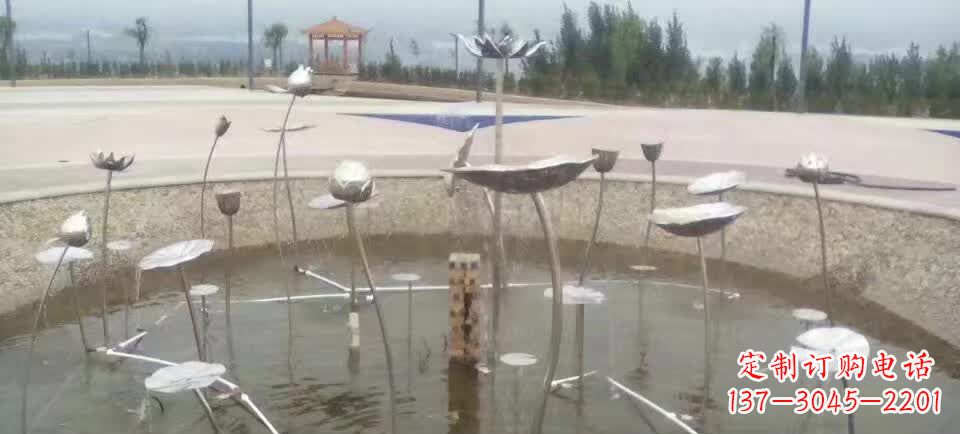 大同精美不锈钢荷花雕塑