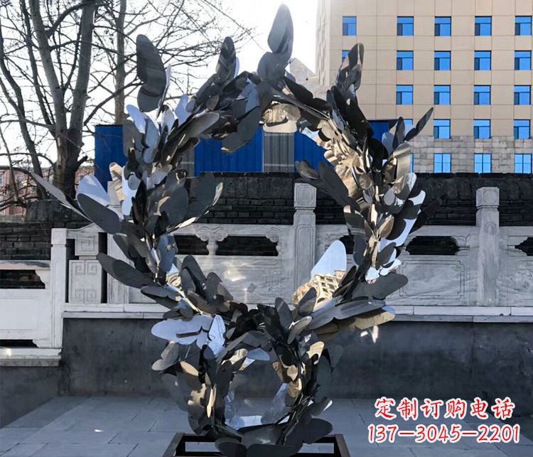 大同不锈钢蝴蝶花环景观雕塑