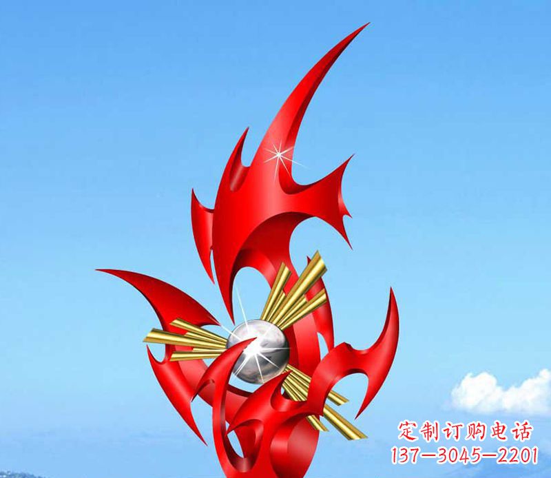 大同不锈钢抽象火苗雕塑 (2)