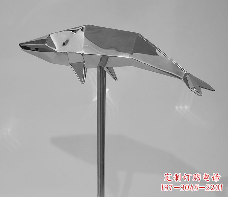大同不锈钢抽象几何海豚雕塑