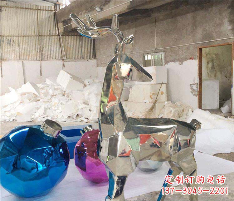 大同不锈钢梅花鹿雕塑