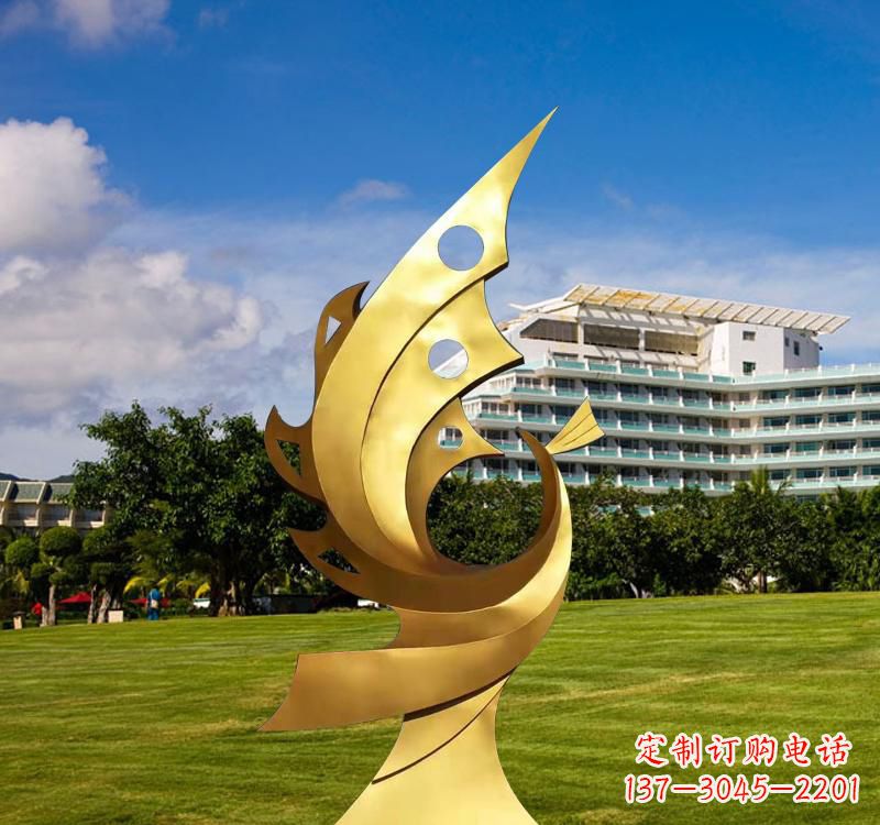大同不锈钢抽象金凤凰雕塑