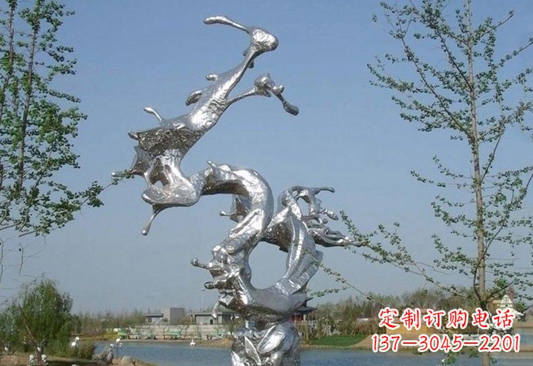 大同不锈钢蛟龙出海雕塑