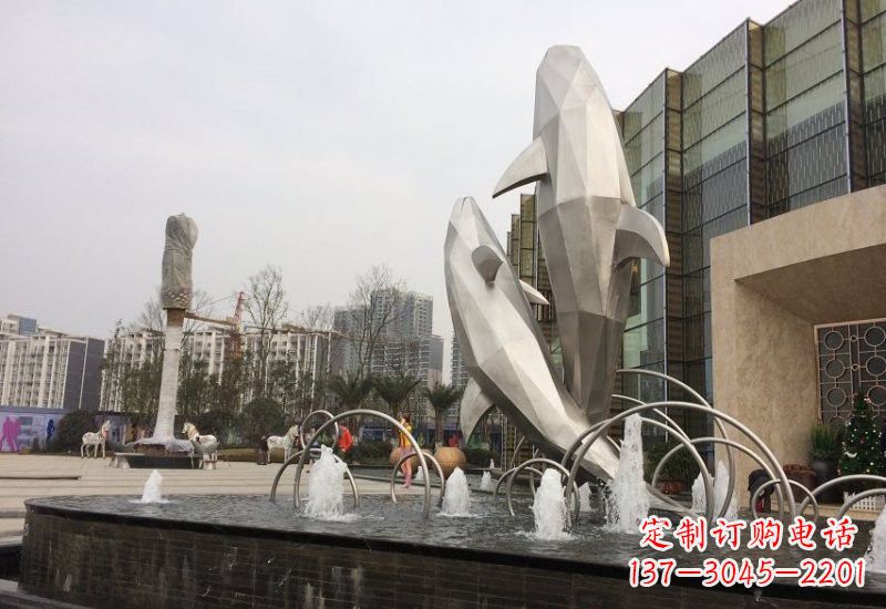 大同海豚雕塑——从不锈钢抽象块面到精美的艺术品