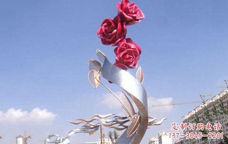 大同精美不锈钢玫瑰雕塑
