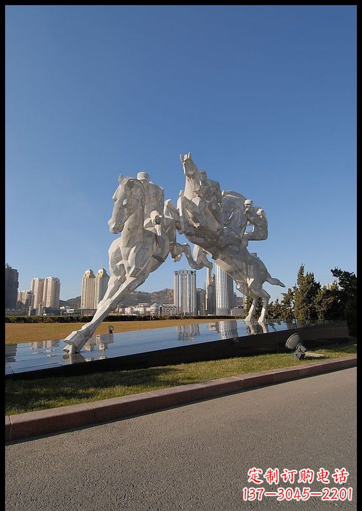 大同不锈钢骑马雕塑精美的艺术品