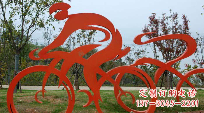 大同不锈钢自行车雕塑捕捉运动精神