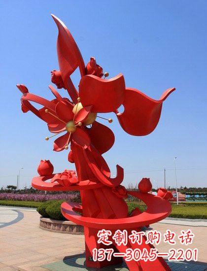 大同不锈钢石榴花雕塑艺术与美学的完美结合