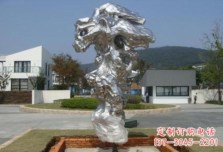 大同不锈钢抽象太湖石雕塑