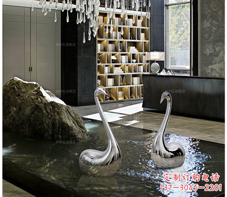大同不锈钢抽象天鹅摆件雕塑