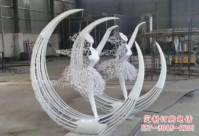 大同不锈钢抽象跳芭蕾舞女孩雕塑