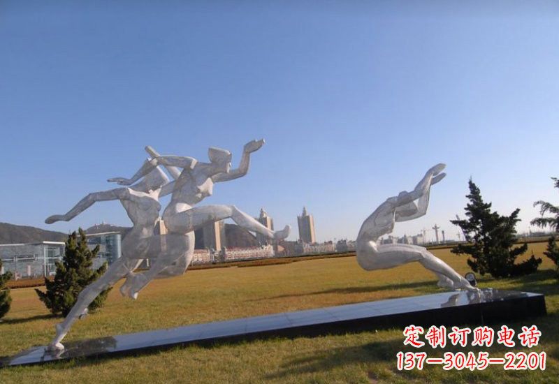 大同不锈钢抽象跳远的运动员雕塑