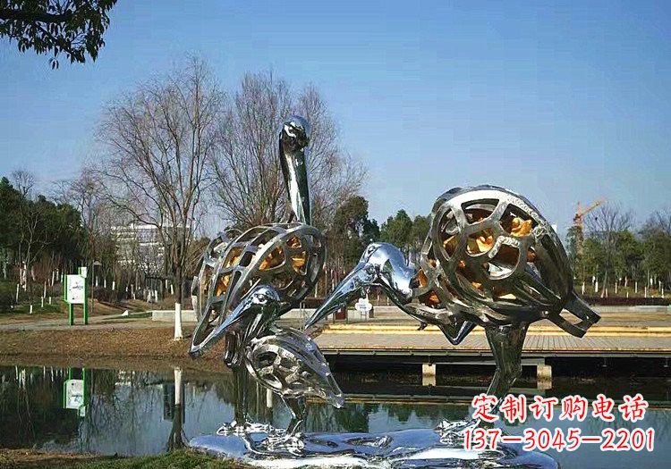 大同不锈钢仙鹤雕塑气质高雅、美轮美奂
