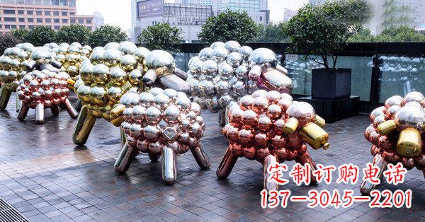 大同不锈钢抽象小羊肖恩动物广场雕塑