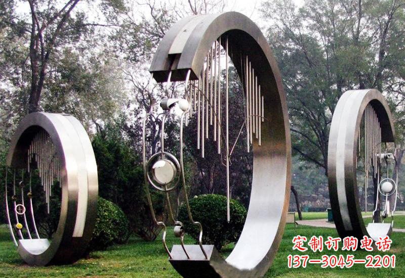 大同不锈钢圆环雕塑——聆听之美