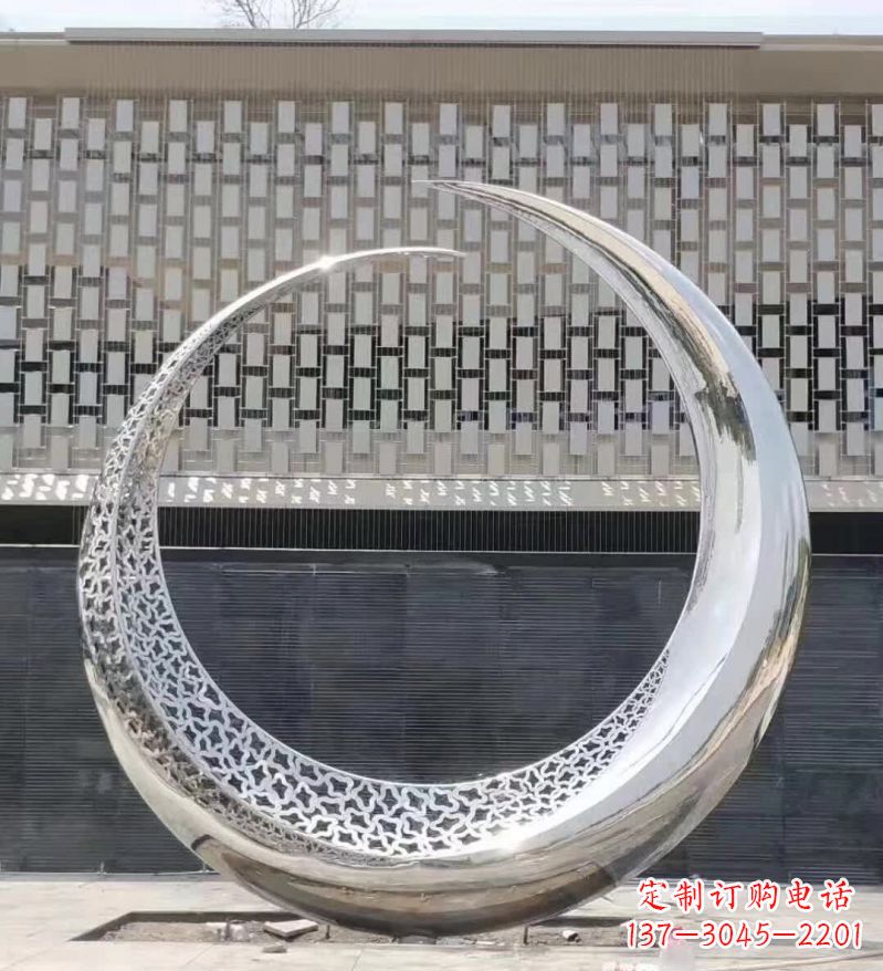 大同不锈钢月亮雕塑精美的艺术之作