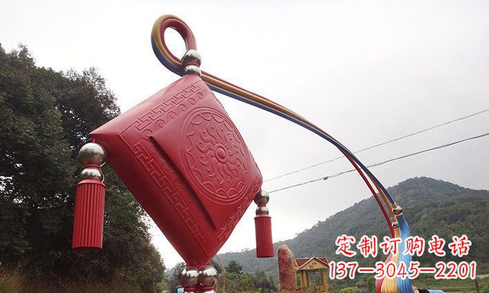 大同不锈钢抽象中国结拱门雕塑