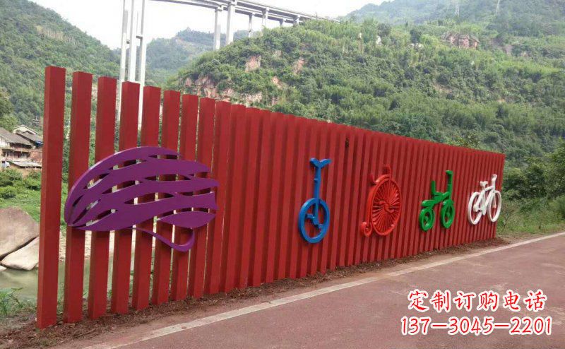 大同不锈钢抽象自行车公园景观雕塑