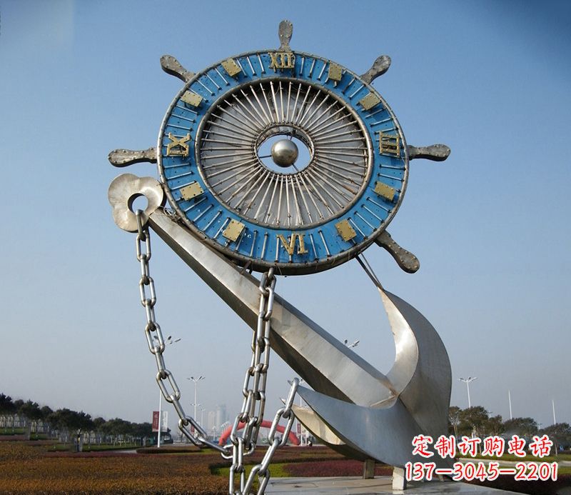 大同不锈钢船舵雕塑 广场