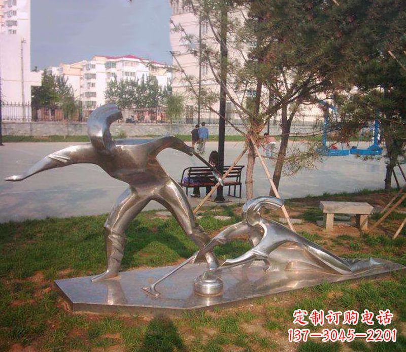 大同不锈钢创意冰壶比赛雕塑