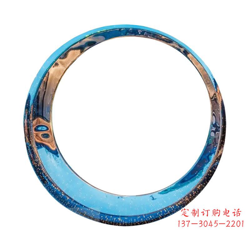 大同不锈钢创意景观圆环雕塑——美化城市的创意艺术