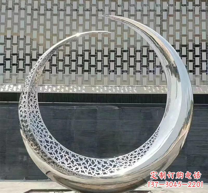 大同精美不锈钢圆环雕塑
