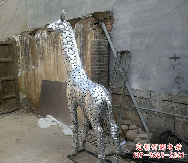 大同精美不锈钢长颈鹿雕塑