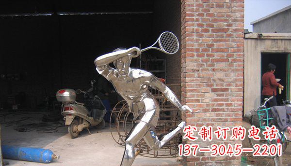 大同不锈钢打羽毛球雕塑 (2)