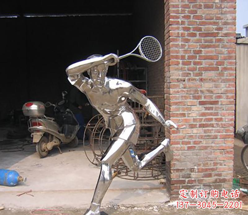 大同不锈钢打羽毛球雕塑