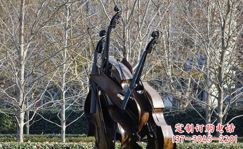 大同不锈钢大提琴雕塑细节丰富的艺术象征
